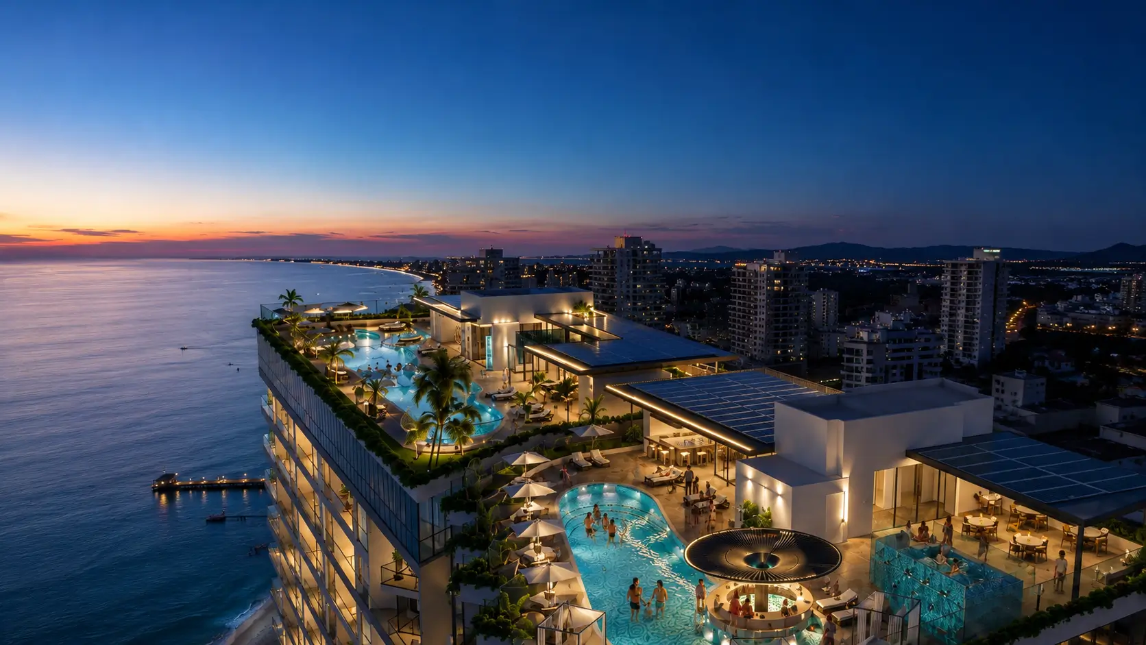 Fachada y lobby de Porto Sabbia